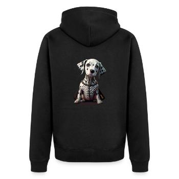 Halloween Dalmatian - Unisex Premium Organic Zip Hoodie - black - Back - Nico (187cm)