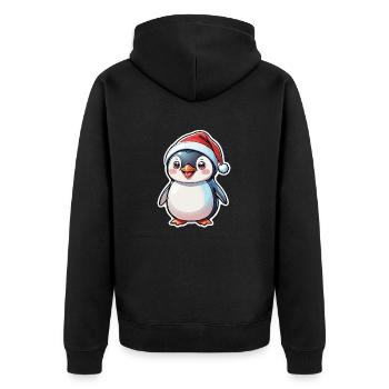 pingouin bonnet de noel - Veste à capuche bio Premium Unisexe - noir - Dos - Nico (187cm)