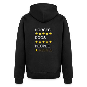 Chevaux Chiens Personnes blanc - Veste à capuche bio Premium Unisexe - noir - Dos - Nico (187cm)