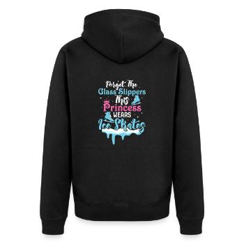 From Slippers to Skates: A Skater's Journey - Unisex Premium Bio Zip Hoodie - Schwarz - Hinten - Nico (187cm)