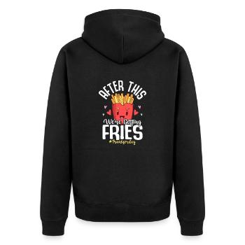 After This We're Getting Fries #Transferday Egg IV - Unisex Premium Bio Zip Hoodie - Schwarz - Hinten - Nico (187cm)