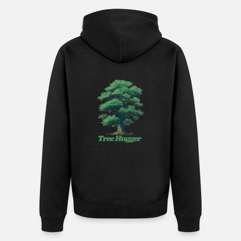 Baum-Umarmer - Unisex Premium Bio Zip Hoodie - Schwarz