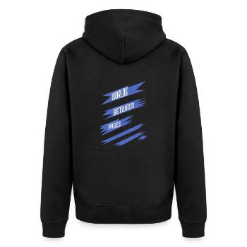 Funny Digital Escape Fun Mental Getaway Relaxation - Unisex Premium Organic Zip Hoodie - black - Back - Nico (187cm)