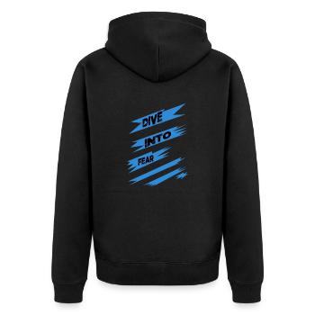 boldness quote geek resilient courage facing fears - Unisex Premium Organic Zip Hoodie - black - Back - Nico (187cm)
