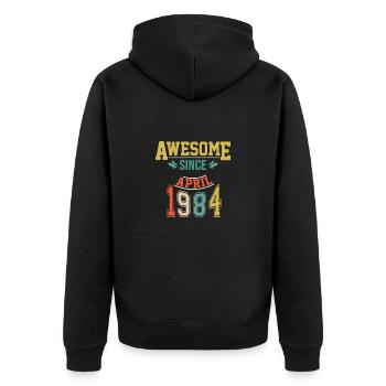 April 1984 Birthday April 1984 Gift 1984 - Unisex Premium Organic Zip Hoodie - black - Back - Nico (187cm)