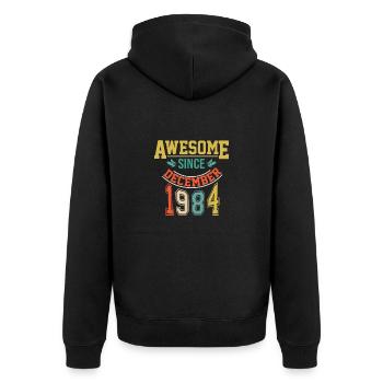 December 1984 Birthday December 1984 Gift 19 - Unisex Premium Organic Zip Hoodie - black - Back - Nico (187cm)