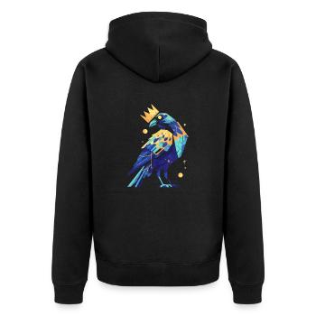 Fabulous Raven - Unisex Premium Bio Zip Hoodie - Schwarz - Hinten - Nico (187cm)