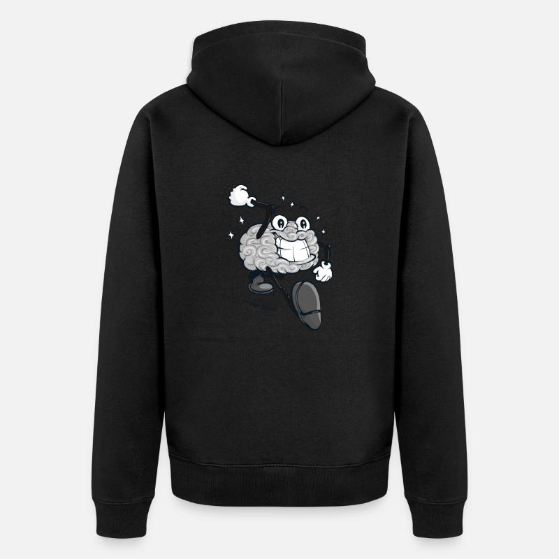 Cerveau Joyeux - version grise - Veste à capuche bio Premium Unisexe - noir