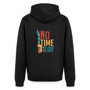 No Time To Dry Squirt Gun Summer Water Fun - Unisex Premium Organic Zip Hoodie - black - Back - Nico (187cm)
