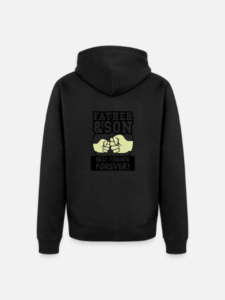 far og søn 002 - Premium økologisk unisex-hættejakke - sort