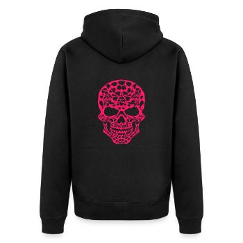 pink skull street - Veste à capuche bio Premium Unisexe - noir - Dos - Nico (187cm)