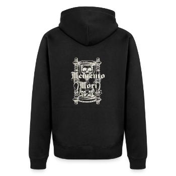 Memento Mori - Unisex Premium Organic Zip Hoodie - black - Back - Nico (187cm)