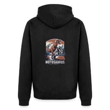 motosaurus - dinosaure et moto - Veste à capuche bio Premium Unisexe - noir - Dos - Nico (187cm)