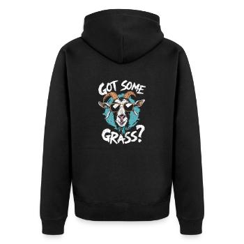 Goat Humor – Avez-vous de l’herbe ? - Veste à capuche bio Premium Unisexe - noir - Dos - Nico (187cm)
