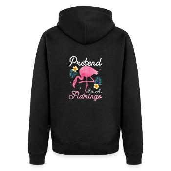 Faites semblant d’être un oiseau rose flamant rose mignon - Veste à capuche bio Premium Unisexe - noir - Dos - Nico (187cm)