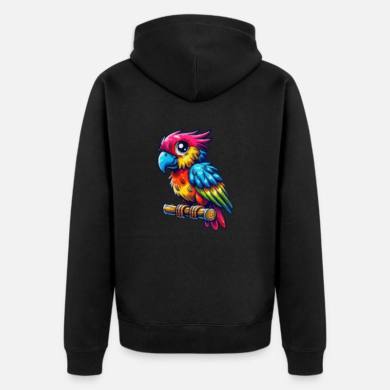 perroquet - Veste à capuche bio Premium Unisexe - noir