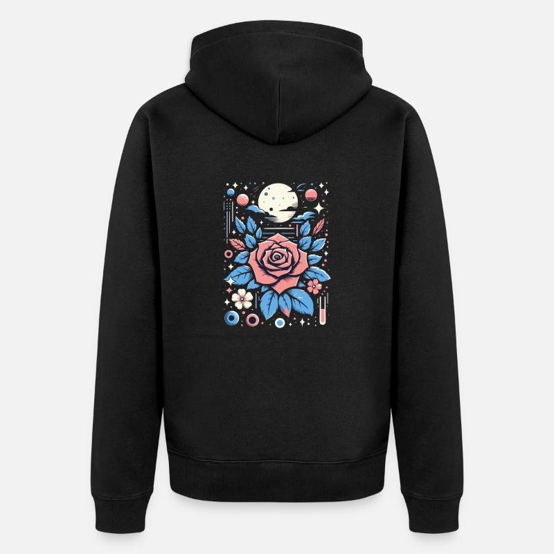 Rose Cosmique - Veste à capuche bio Premium Unisexe - noir