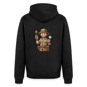 archéologue - Veste à capuche bio Premium Unisexe - noir - Dos - Nico (187cm)