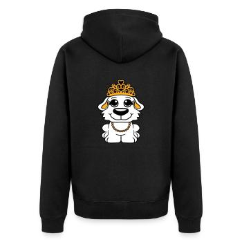 Chien Couronne Reine Fille Jolie Princesse Femme - Veste à capuche bio Premium Unisexe - noir - Dos - Nico (187cm)