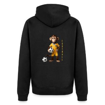 Cool monkey - Unisex Premium Organic Zip Hoodie - black - Back - Nico (187cm)