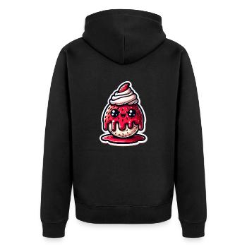 Strawberry Sunday - Unisex Premium Bio Zip Hoodie - Schwarz - Hinten - Nico (187cm)