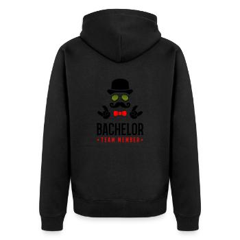 Membre de l’équipe Bachelor - Veste à capuche bio Premium Unisexe - noir - Dos - Nico (187cm)