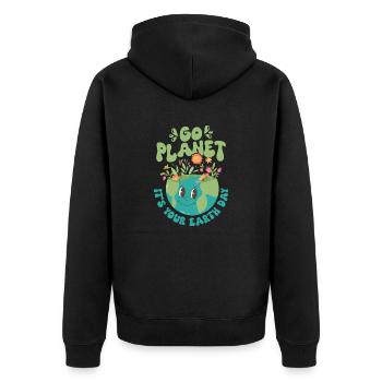 Go Planet C’est votre Jour de la Terre Planète Environnemental - Veste à capuche bio Premium Unisexe - noir - Dos - Nico (187cm)