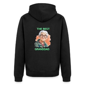 Der beste Großvater - Unisex Premium Bio Zip Hoodie - Schwarz - Hinten - Nico (187cm)