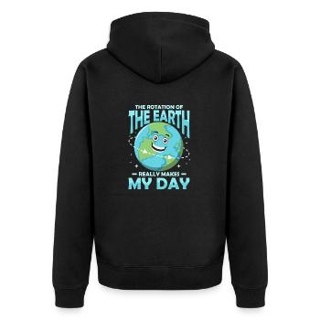 The Rotation Of The Earth Planet Earth Day - Unisex Premium Organic Zip Hoodie - black - Back - Nico (187cm)