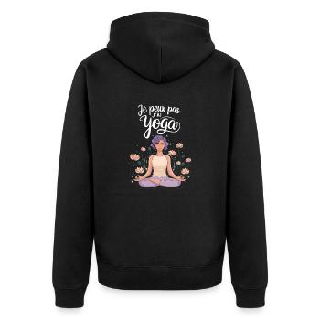 J'peux pas j'ai yoga - Veste à capuche bio Premium Unisexe - noir - Dos - Nico (187cm)