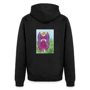 Zauberhafte Fee - Unisex Premium Bio Zip Hoodie - Schwarz - Hinten - Nico (187cm)