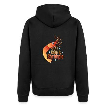 Keep It Shrimple Seafood Shrimp Lover - Unisex Premium Bio Zip Hoodie - Schwarz - Hinten - Nico (187cm)