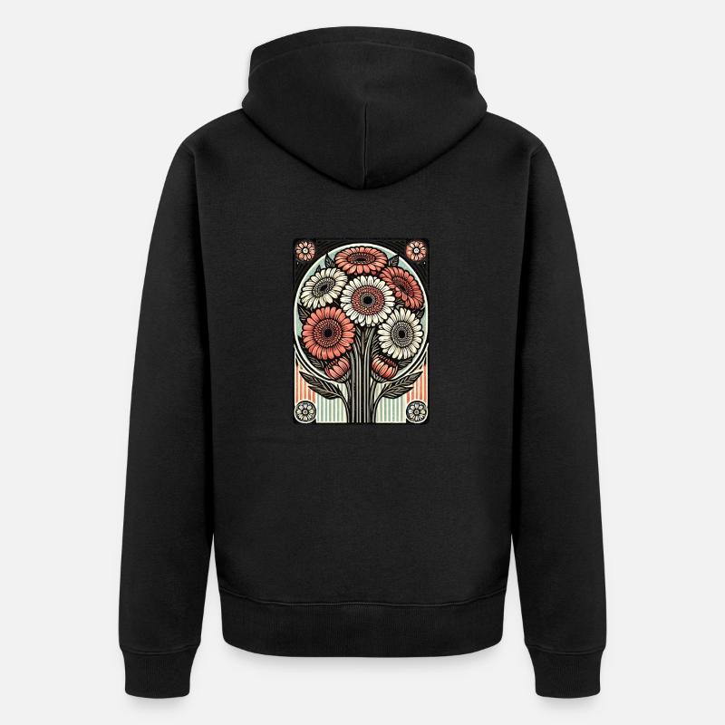 Gerbera Gänseblümchen - Unisex Premium Bio Zip Hoodie - Schwarz