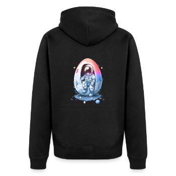 Pâques Pâques Lapin Veille de Pâques Dimanche de Pâques Oeuf de Pâques Printemps - Veste à capuche bio Premium Unisexe - noir - Dos - Nico (187cm)