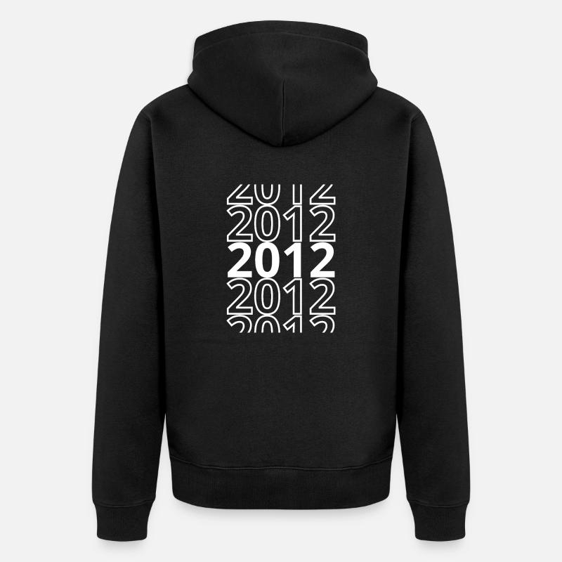2012 2012 2012 - Unisex Premium Bio Zip Hoodie - Schwarz