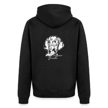 Hungarian Vizsla Portrait Dog Dogs Wilsigns - Unisex Premium Organic Zip Hoodie - black - Back - Nico (187cm)