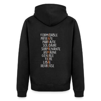 Definition of Nurse - Unisex Premium Organic Zip Hoodie - black - Back - Nico (187cm)
