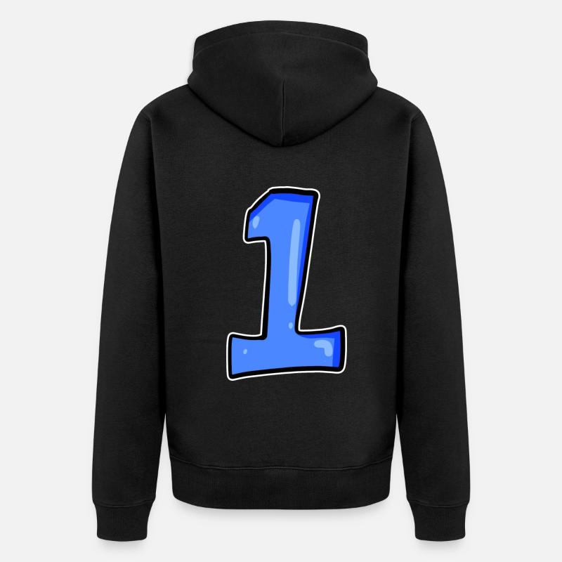 1 - Unisex Premium Bio Zip Hoodie - Schwarz
