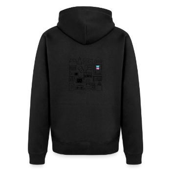 Retro Music Forever - Unisex Premium Organic Zip Hoodie - black - Back - Nico (187cm)