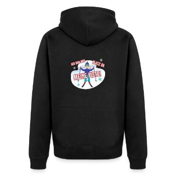 Ski Alpin Skifahren Skifahrer Skisport Meine Piste - Unisex Premium Bio Zip Hoodie - Schwarz - Hinten - Nico (187cm)