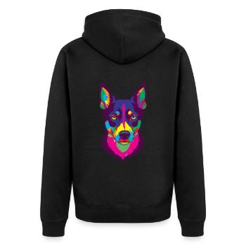 Cadeau de chien Kelpie - Veste à capuche bio Premium Unisexe - noir - Dos - Nico (187cm)