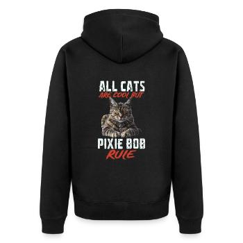 Pixie bob - Unisex Premium Bio Zip Hoodie - Schwarz - Hinten - Nico (187cm)