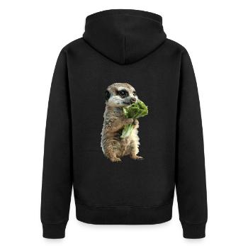 Meerkat - Unisex Premium Organic Zip Hoodie - black - Back - Nico (187cm)