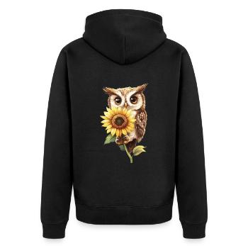 Schneeleopard - Unisex Premium Bio Zip Hoodie - Schwarz - Hinten - Nico (187cm)