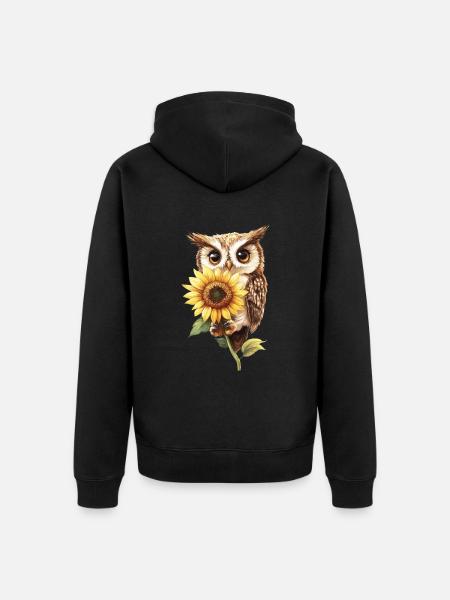 Schneeleopard - Unisex Premium Bio Zip Hoodie - Schwarz