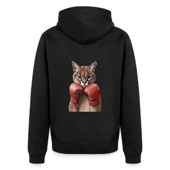Karakal - Unisex Premium Bio Zip Hoodie - Schwarz - Hinten - Nico (187cm)