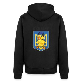 ukraine slava ukraini zelenskyi ukrainian fight - Unisex Premium Organic Zip Hoodie - black - Back - Nico (187cm)