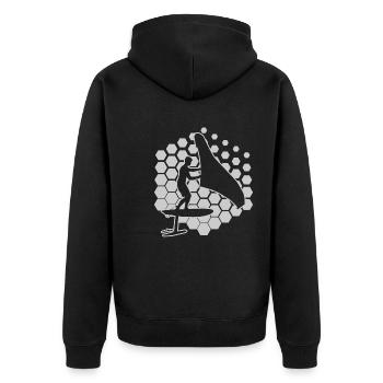 Men's wingfoil hydrofoil foilwing wingsurf - Unisex Premium Organic Zip Hoodie - black - Back - Nico (187cm)