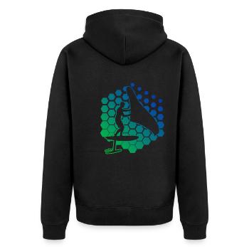 wingsurf wingsurfen hydrofoil men foilwing - Unisex Premium Organic Zip Hoodie - black - Back - Nico (187cm)