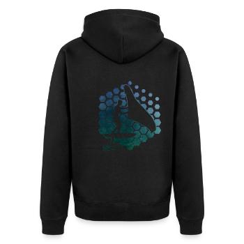 Women hydrofoil Men wingfoil wingsurf wingsurfe - Unisex Premium Organic Zip Hoodie - black - Back - Nico (187cm)